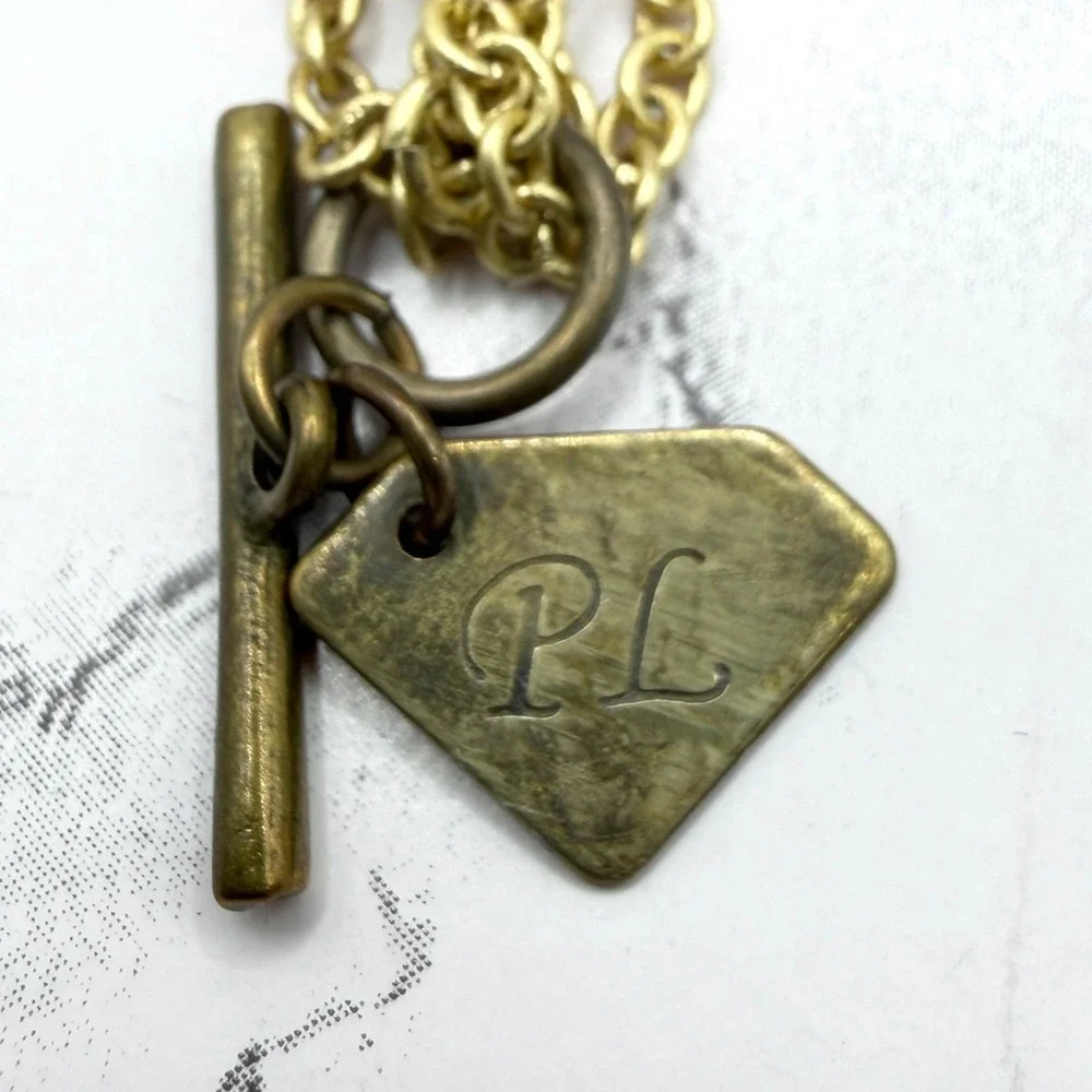 Pierre Lang Multi‎ Strand Chain Necklace Mixed Metal Toggle 36